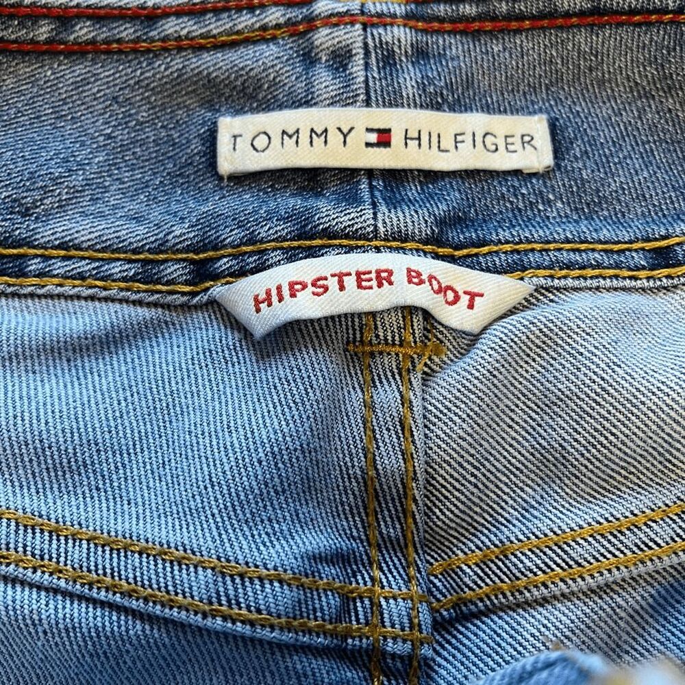 Tommy Hilfiger Jeans Womens Size 8 Blue Hipster Boot Bootcut Denim Triple Snap - Picture 6 of 14